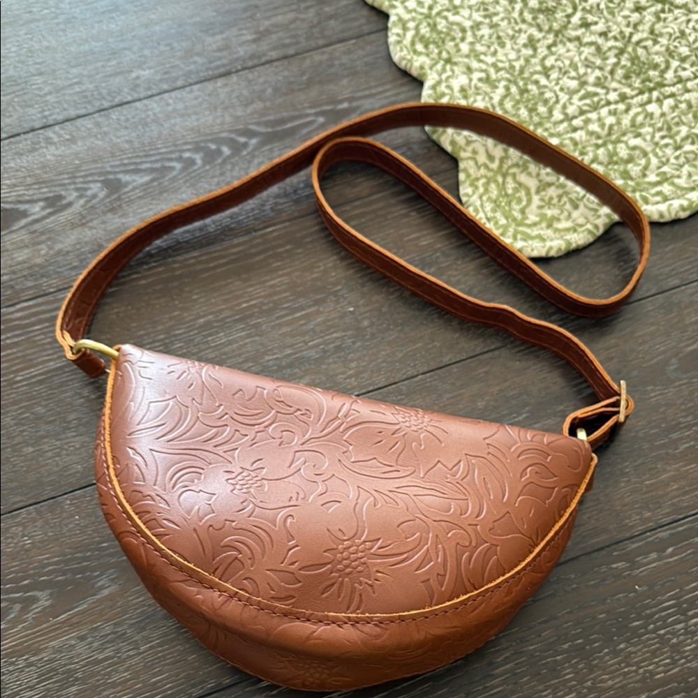 Portland Leather Embossed Crossbody Bag
